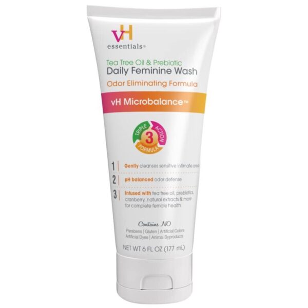 vH essentials, Ph Balanced Daily Feminine Wash, Tea Tree Oil & Prebiotic