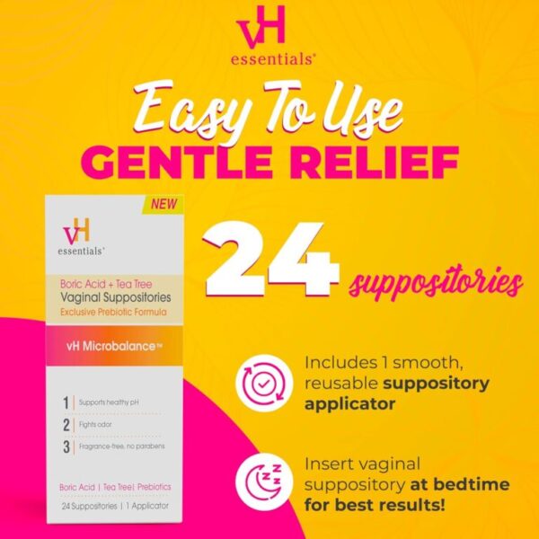 vH essentials Boric Acid and Tea Tree Vaginal Suppositories - Image 7