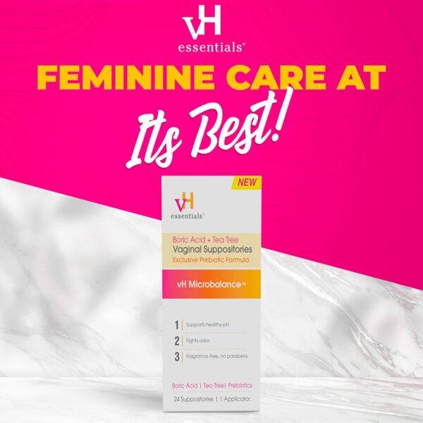 vH essentials Boric Acid and Tea Tree Vaginal Suppositories - Image 3