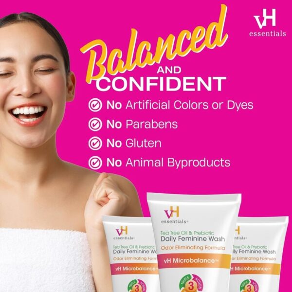 vH essentials, Ph Balanced Daily Feminine Wash, Tea Tree Oil & Prebiotic - Image 6