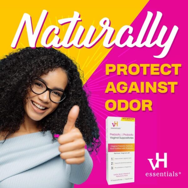 vH essentials Prebiotic PH Balanced Vaginal Suppositories Box, Original Version, 15 Count - Image 3