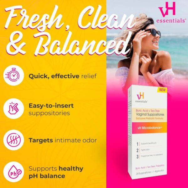 vH essentials Boric Acid and Tea Tree Vaginal Suppositories - Image 4