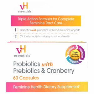 vH essentials Probiotics with Prebiotics and Cranberry Feminine Health Supplement - 60 Capsules